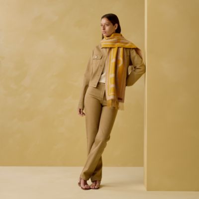 イエロー - レディス, スカーフ、ショール＆マフラー, カシミア